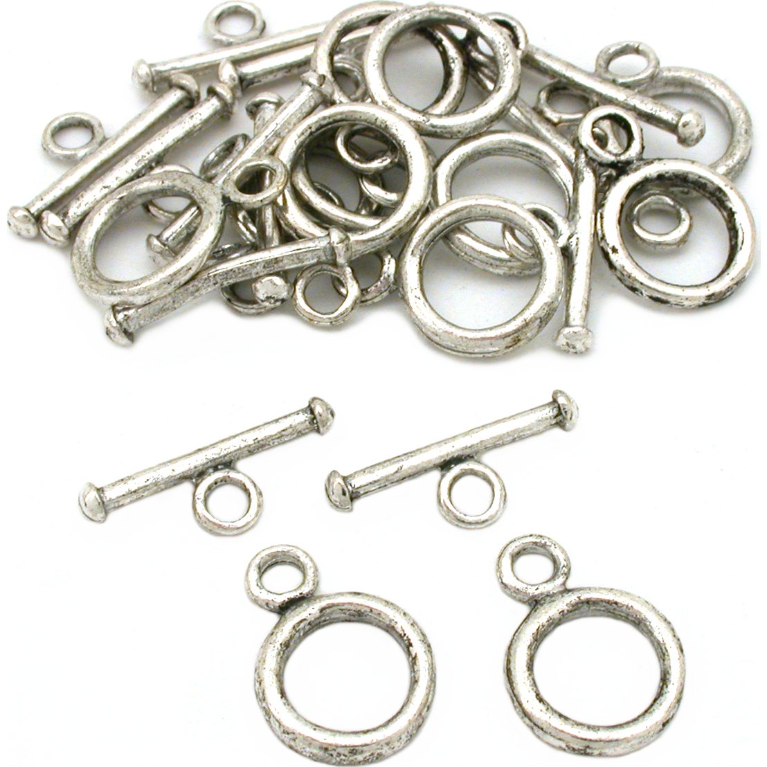 Toggle Clasps Antique Silver Plated 13mm Approx 12