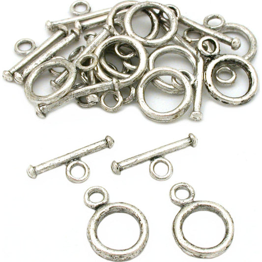 Toggle Clasps Antique Silver Plated 13mm Approx 12