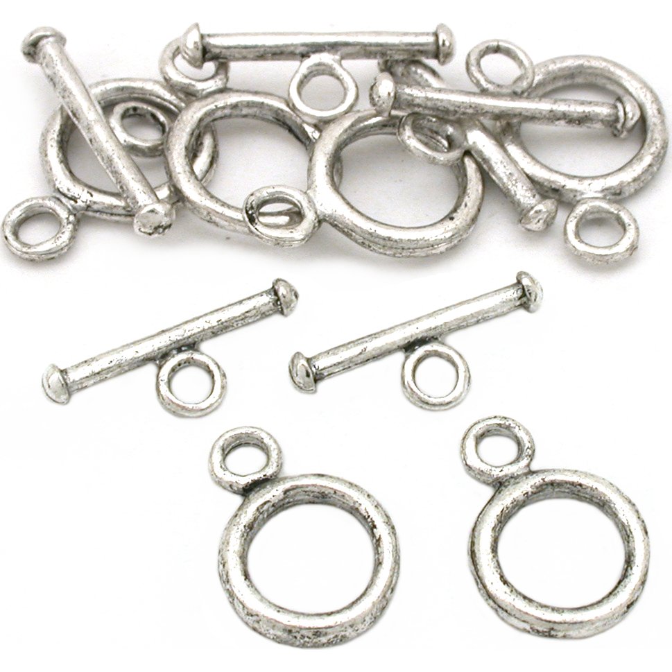 Toggle Clasp Antique Silver Plated 13mm 6Pcs Approx.