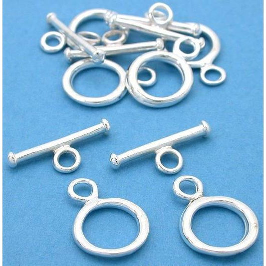 Toggle Clasps Silver Plated 19mm 6Pcs Approx.
