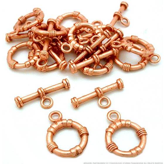 Bali Toggle Clasps Copper Plated Part 14.5mm Approx 12