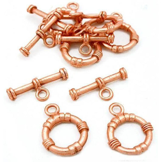Bali Toggle Clasp Copper Plated 18.5mm 6Pcs Approx.