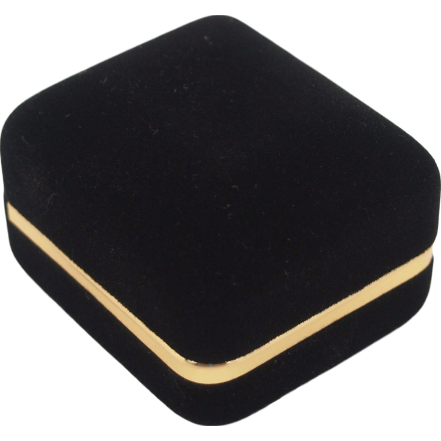 Black Velvet Ring Jewelry Gift Boxes with Brass Rim Showcase Display Kit