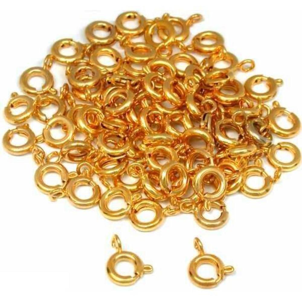 Spring Ring Clasp Gold Plated 6mm 75Pcs