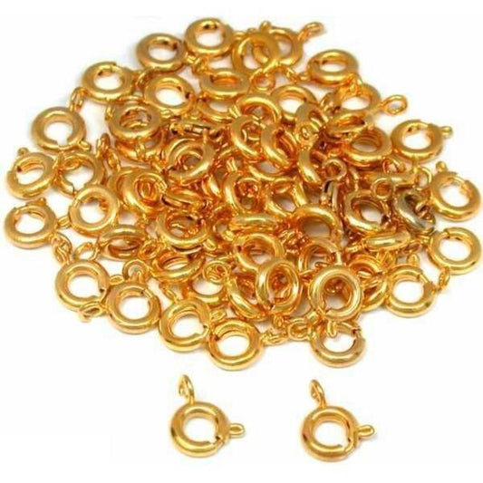 Spring Ring Clasp Gold Plated 6mm 75Pcs