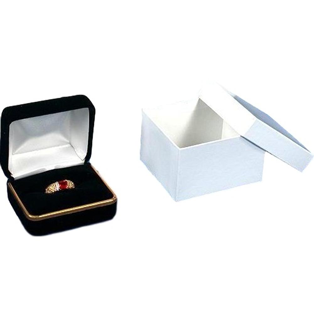 Black Velvet Double Ring Jewelry Gift Box with Brass Rim  Kit 144 Pcs