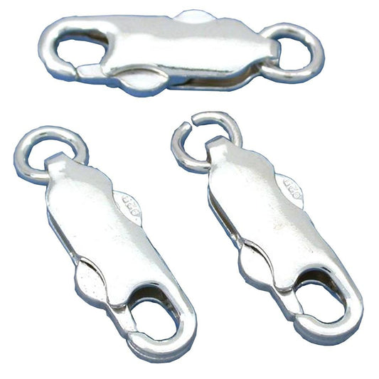 Lobster Double Push Clasp Sterling Silver 15mm 3Pcs