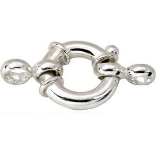 Fancy Spring Ring Clasp Sterling Silver 16mm