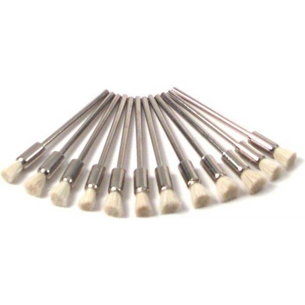 End Brushes Soft Hair 1/4" 12Pcs
