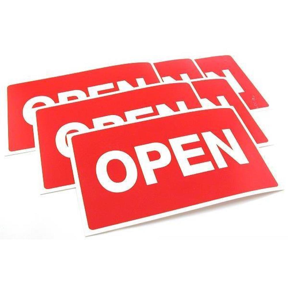 6 Open Signs Window Business Display Showcase Message