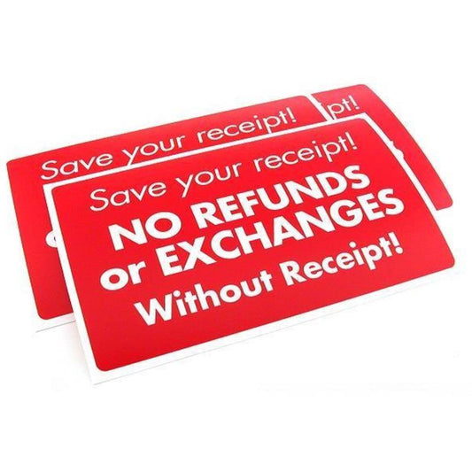 3 Save Your Receipt Display Signs Showcase Window Wall