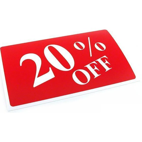 10% 20% 30% Off Message Signs 11"
