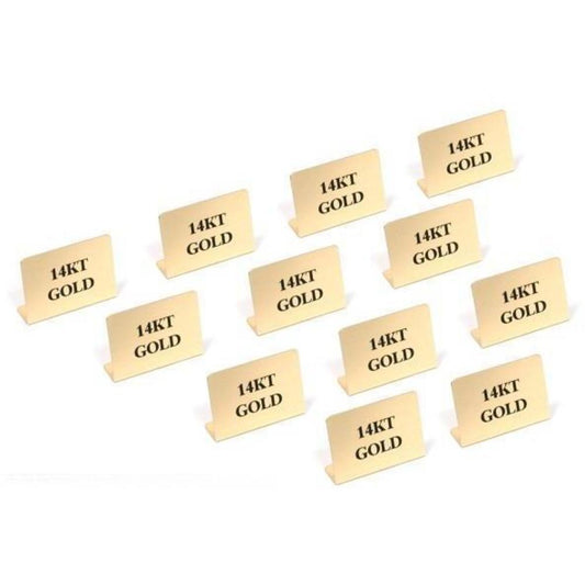12 Display Signs 14K Gold Fixtures Showcase Parts