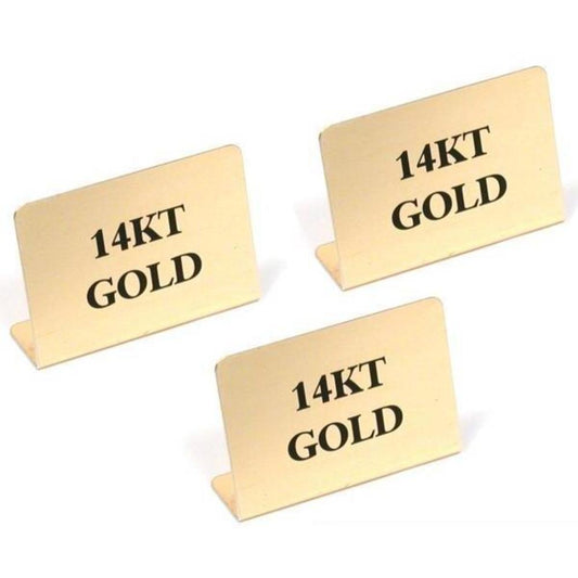 14KT Gold Jewelry Showcase Signs 1 3/4" 3Pcs