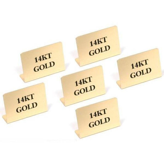 6 Display Signs 14K Gold Fixtures Showcase Parts