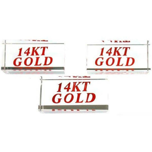3 Display Signs 14KT Gold Showcase Jewelry Countertop