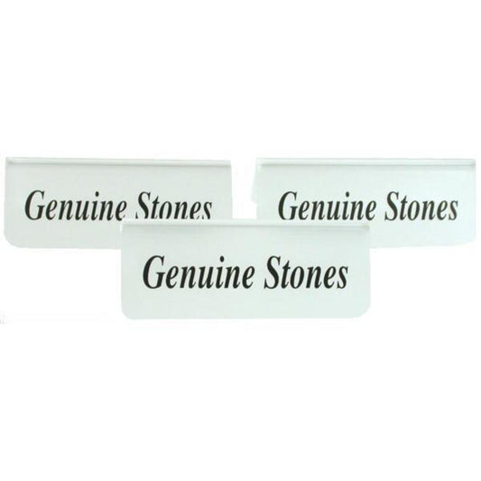 Genuine Stones Jewelry Showcase Signs Frosted 3" 3Pcs