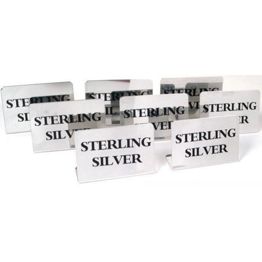 8 Display Signs Sterling Silver Showcase Jewelry