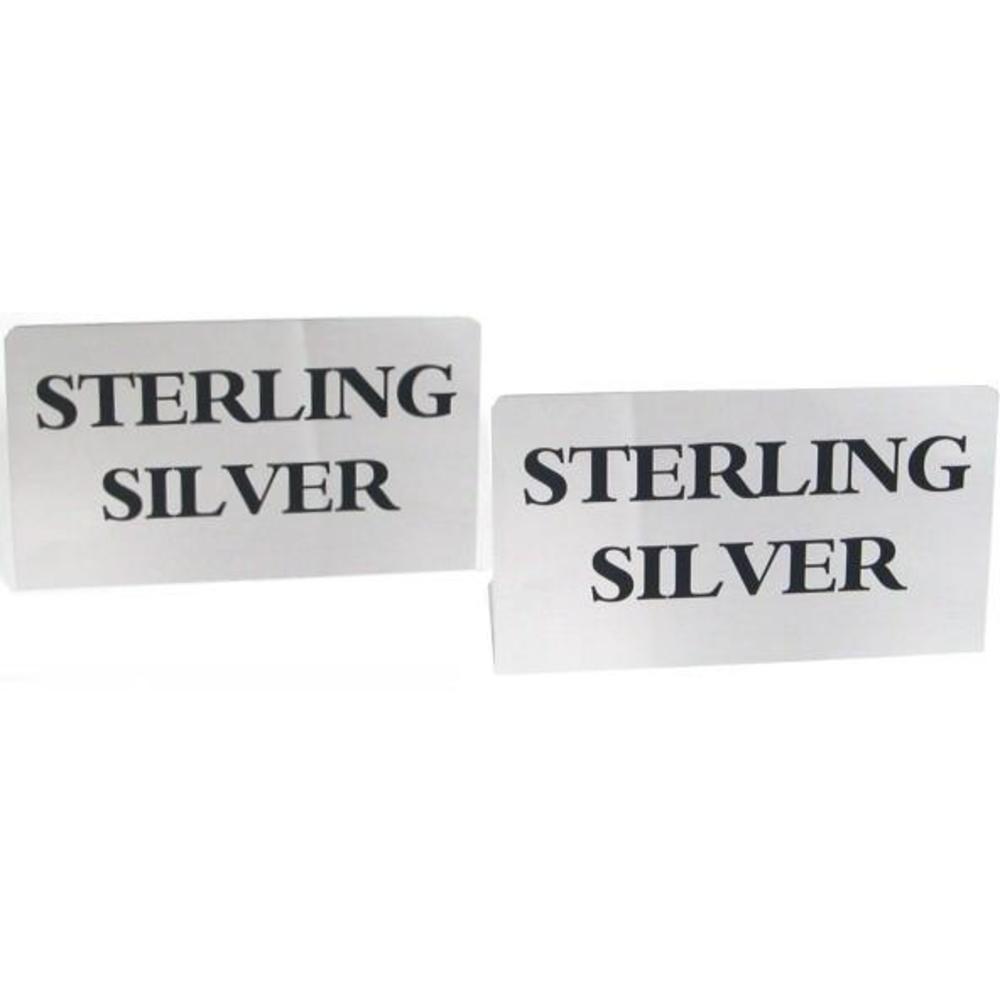 Sterling Silver Jewelry Showcase Signs 3 1/2