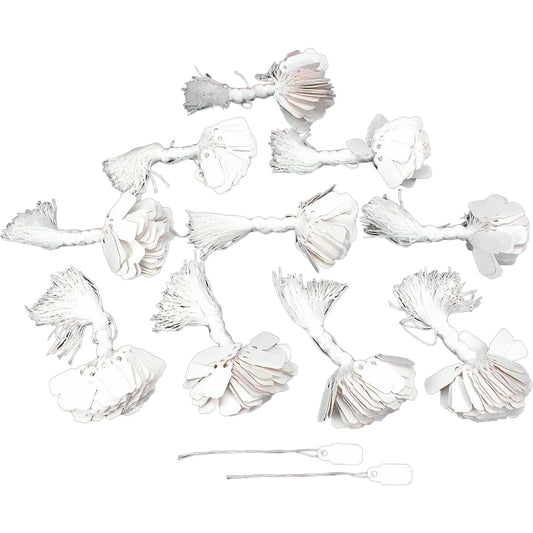 1000 White String Tags Jewelry Tag 3/8 x 7/8