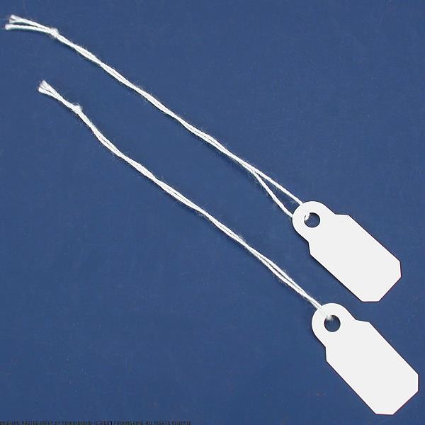 1000 White String Tags Jewelry Tag 3/8 x 7/8