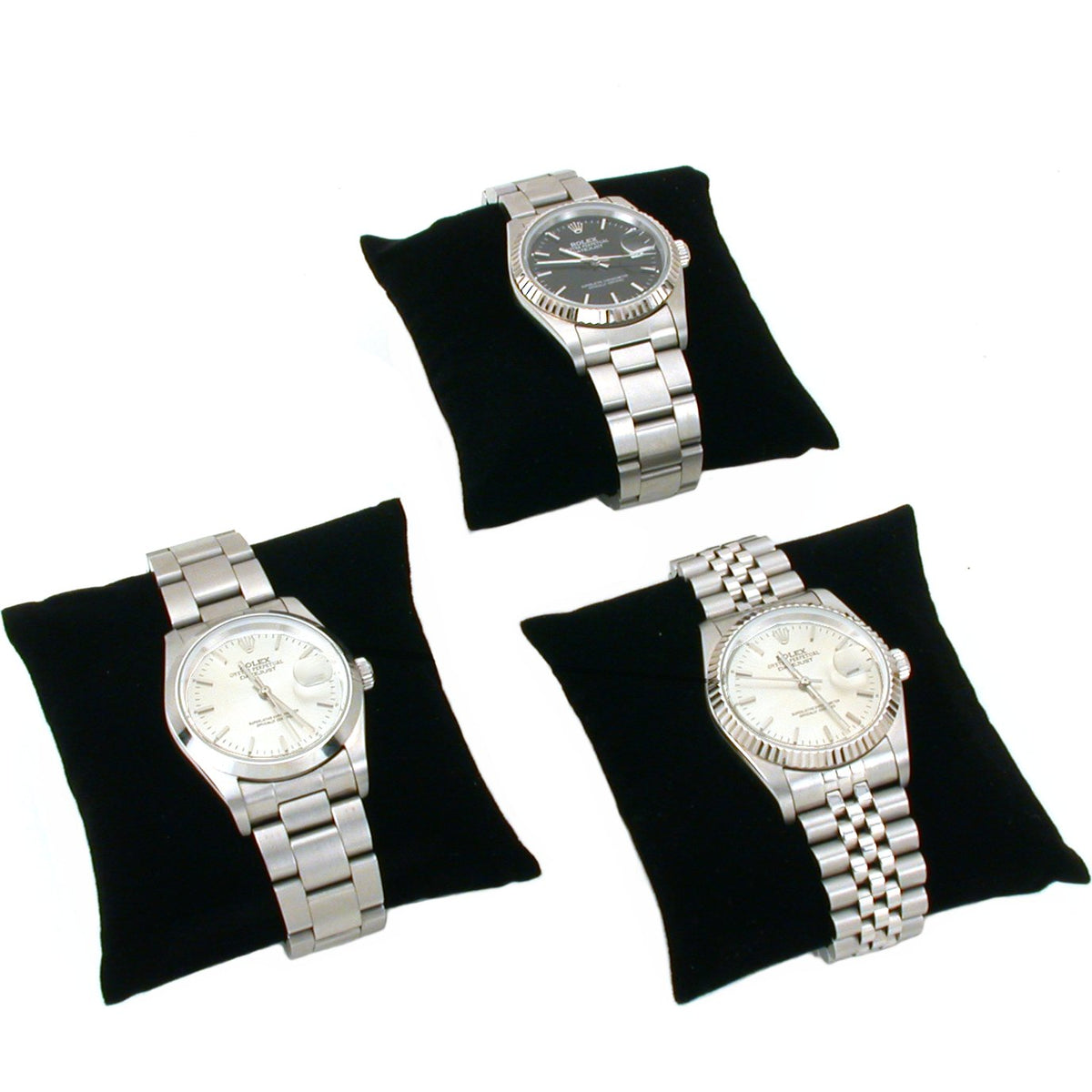 Watch Cuff Display 3 Black Velvet Watch & Bracelet Pillow Jewelry Displays – FindingKing