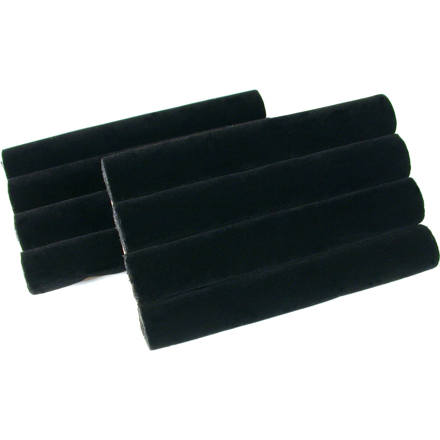 2 Black Velvet Ring Trays Jewelry Pad Showcase Displays 5.5"
