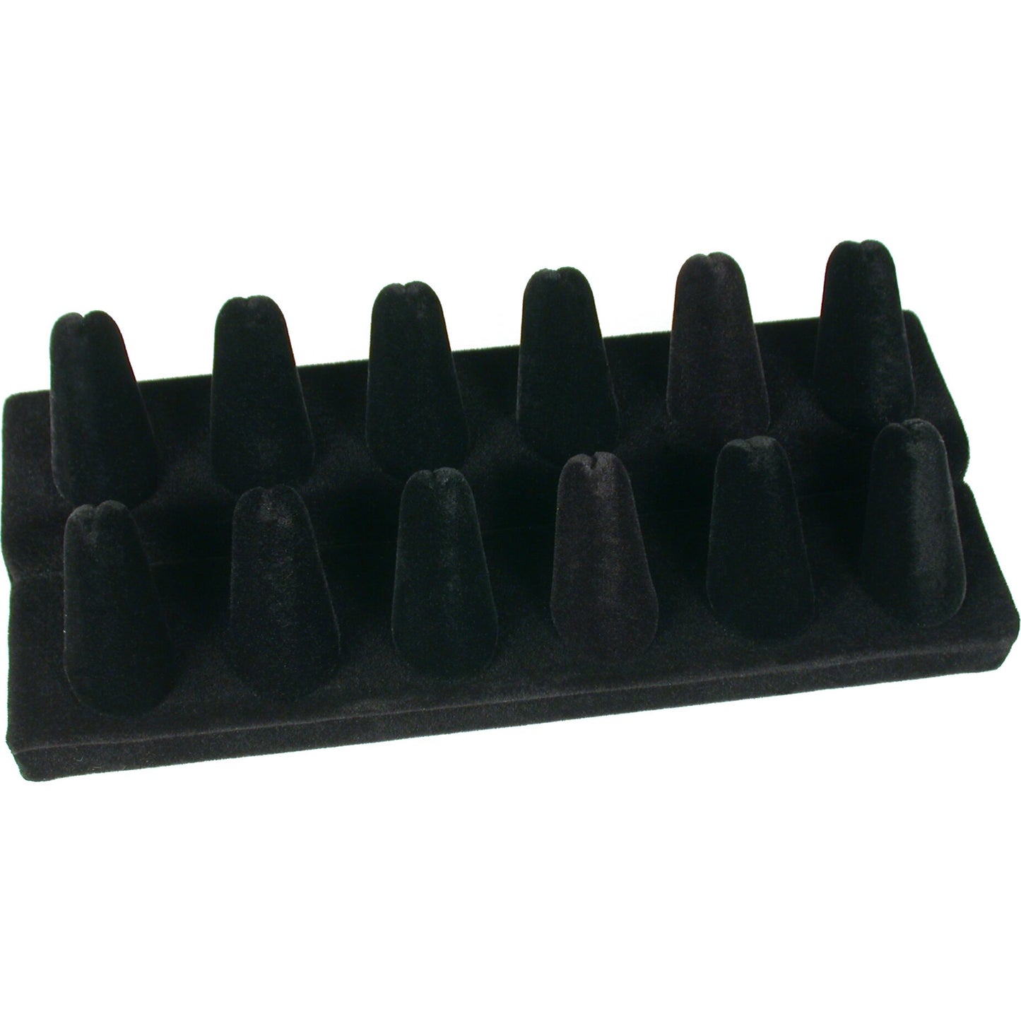 12 Finger Ring Display Black Velvet 8 1/4" 2Pcs
