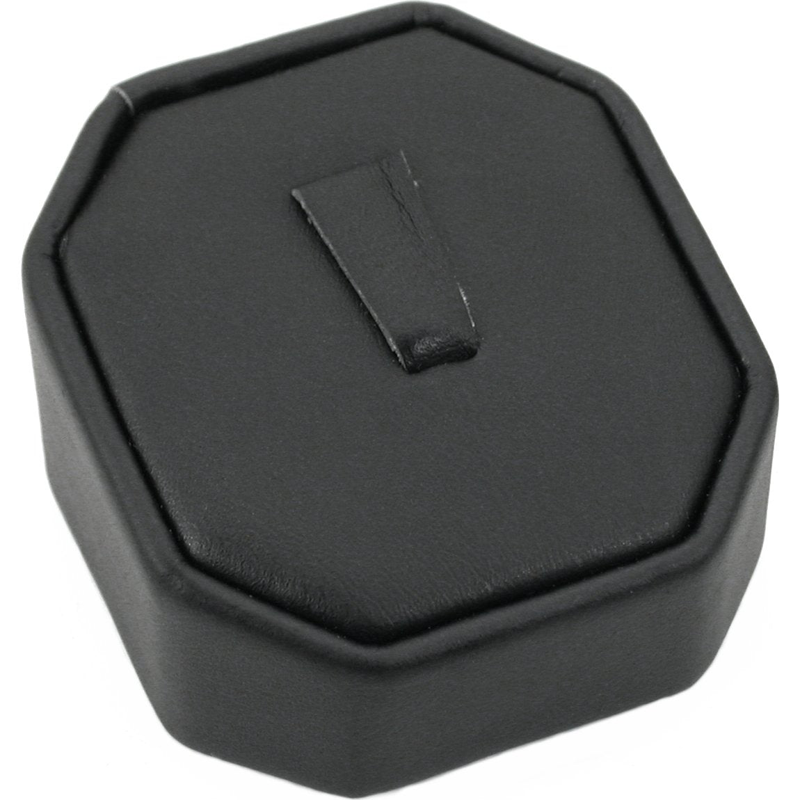 Ring Clip Riser Display Stand Black Faux Leather 1 1/4"