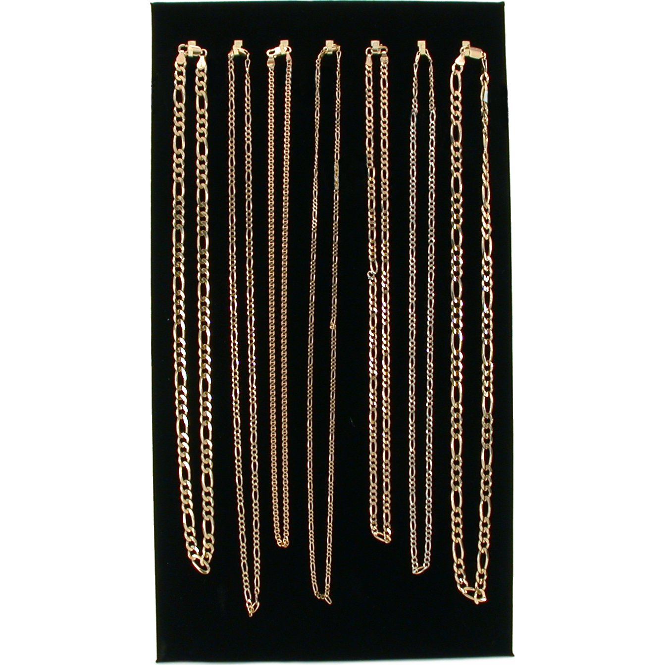 Sample Display Tray Black & 7 Hook Necklace Black Velvet Insert 2Pcs