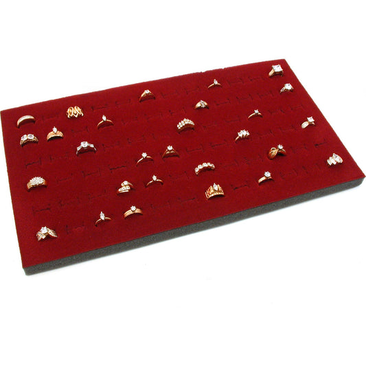 Ring Display Pad 72 Slot Jewelry Travel Red Insert New