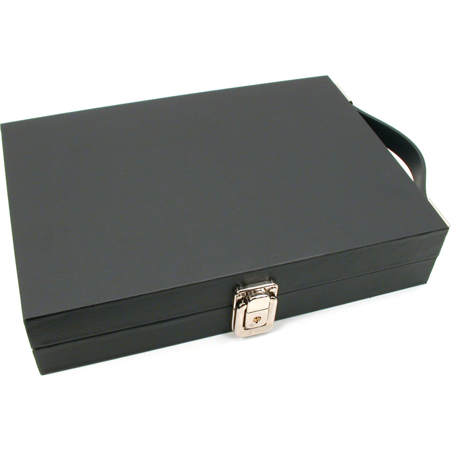 Jewelry Attache Travel Case Black Faux Leather 12 1/8"