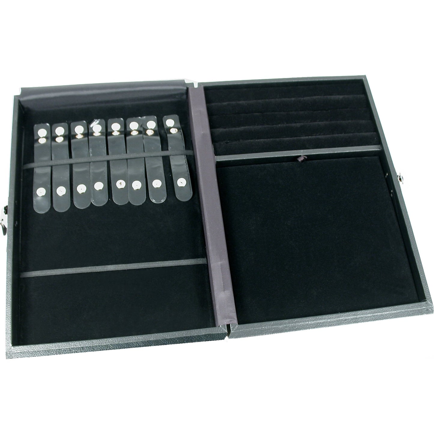 Jewelry Attache Travel Case Black Faux Leather 12 1/8"