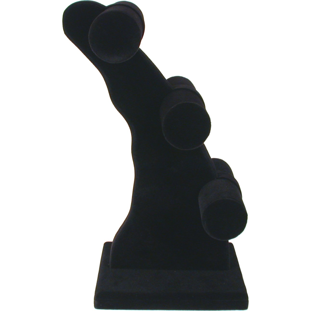 Black Velvet 3 Tier T-Bar Bracelet Jewelry Display 11"