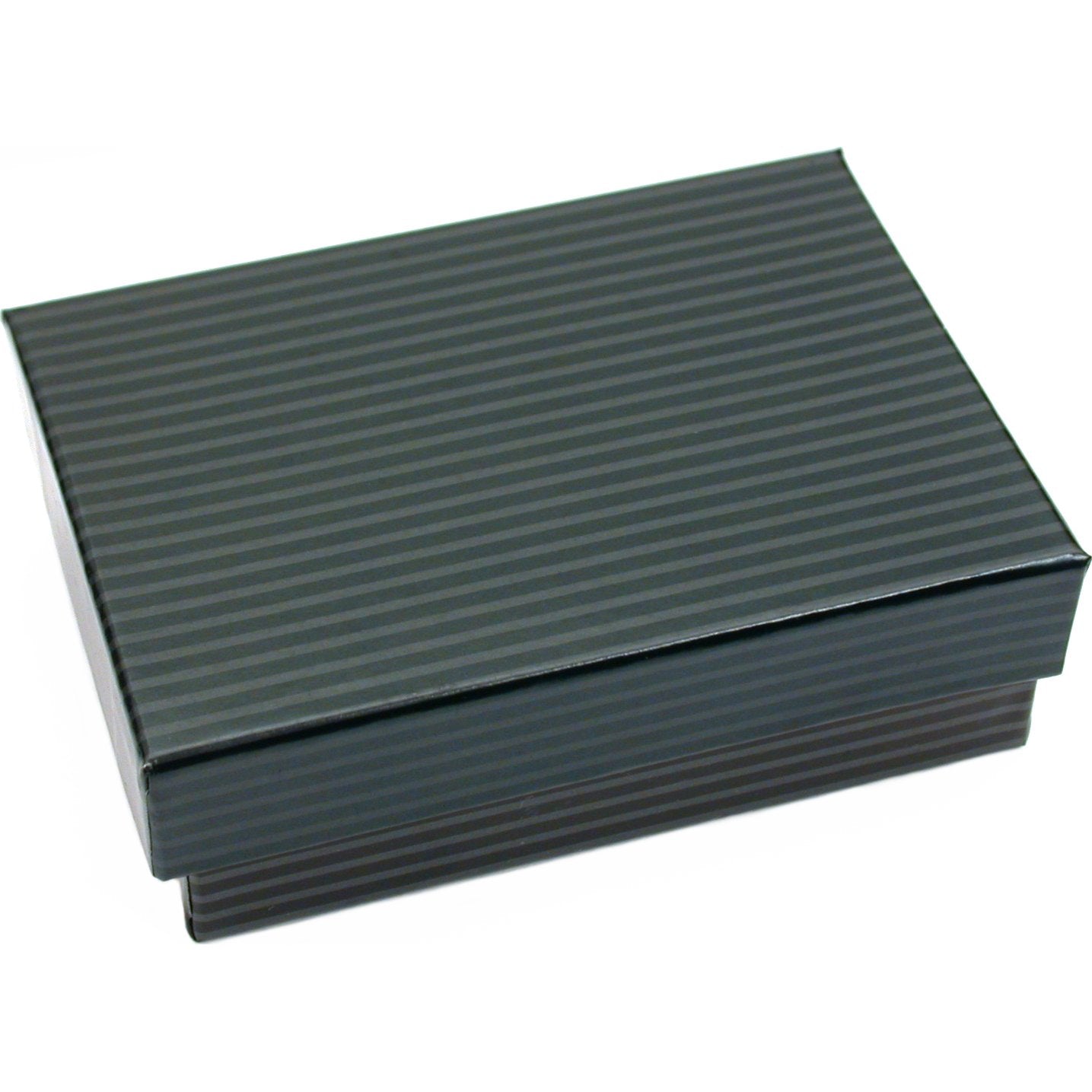 100 Black Stripe Cotton Filled Jewelry Gift Box 3 1/4"