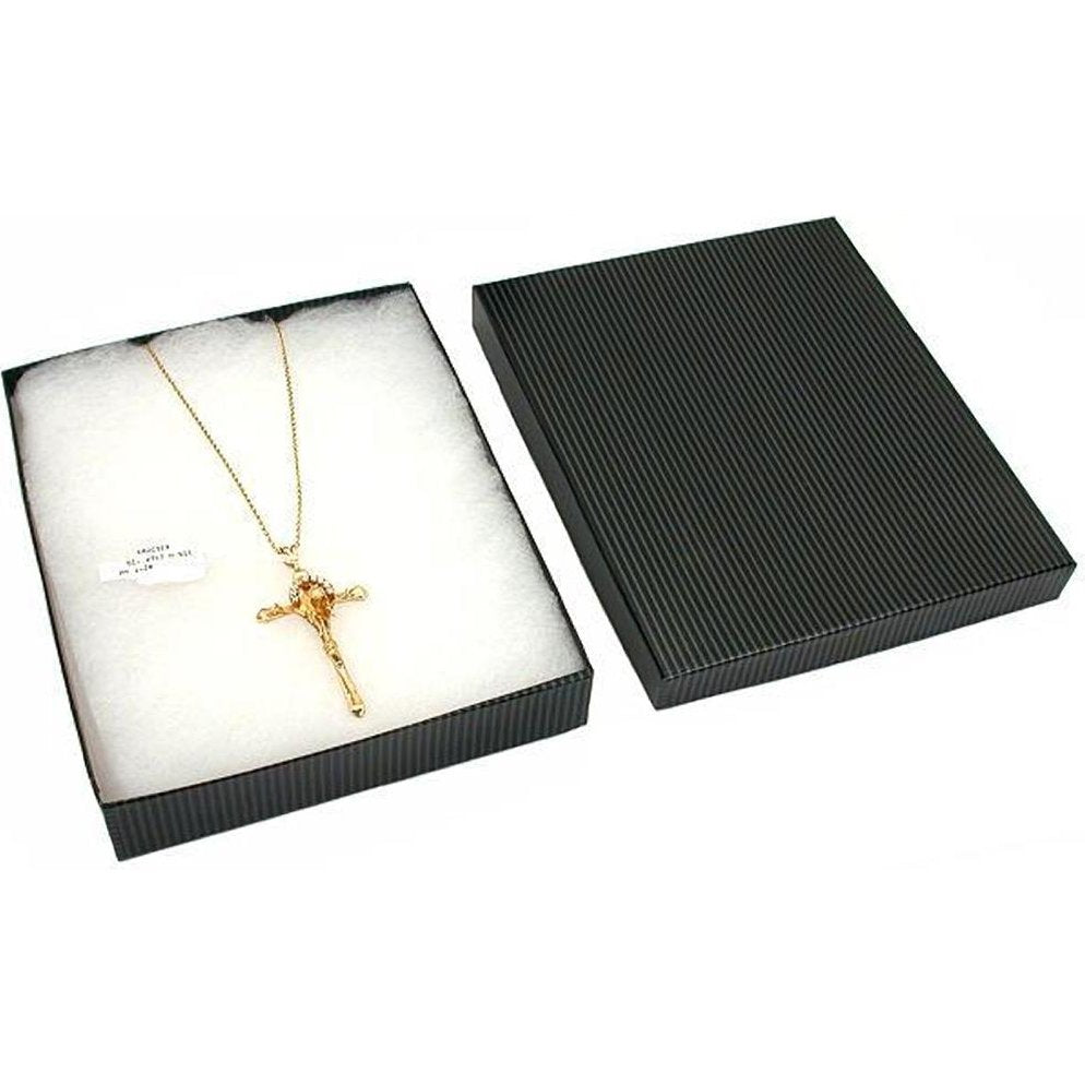 50 Black Stripe Cotton Filled Jewelry Gift Box 7 1/8"