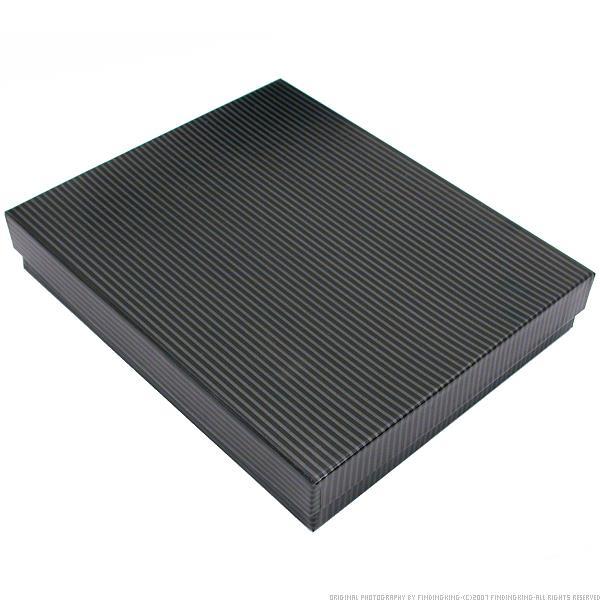 50 Black Stripe Cotton Filled Jewelry Gift Box 7 1/8"