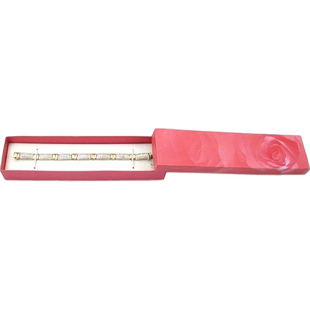 12 Pink Rose Cotton Bracelet Gift Boxes Jewelry Display