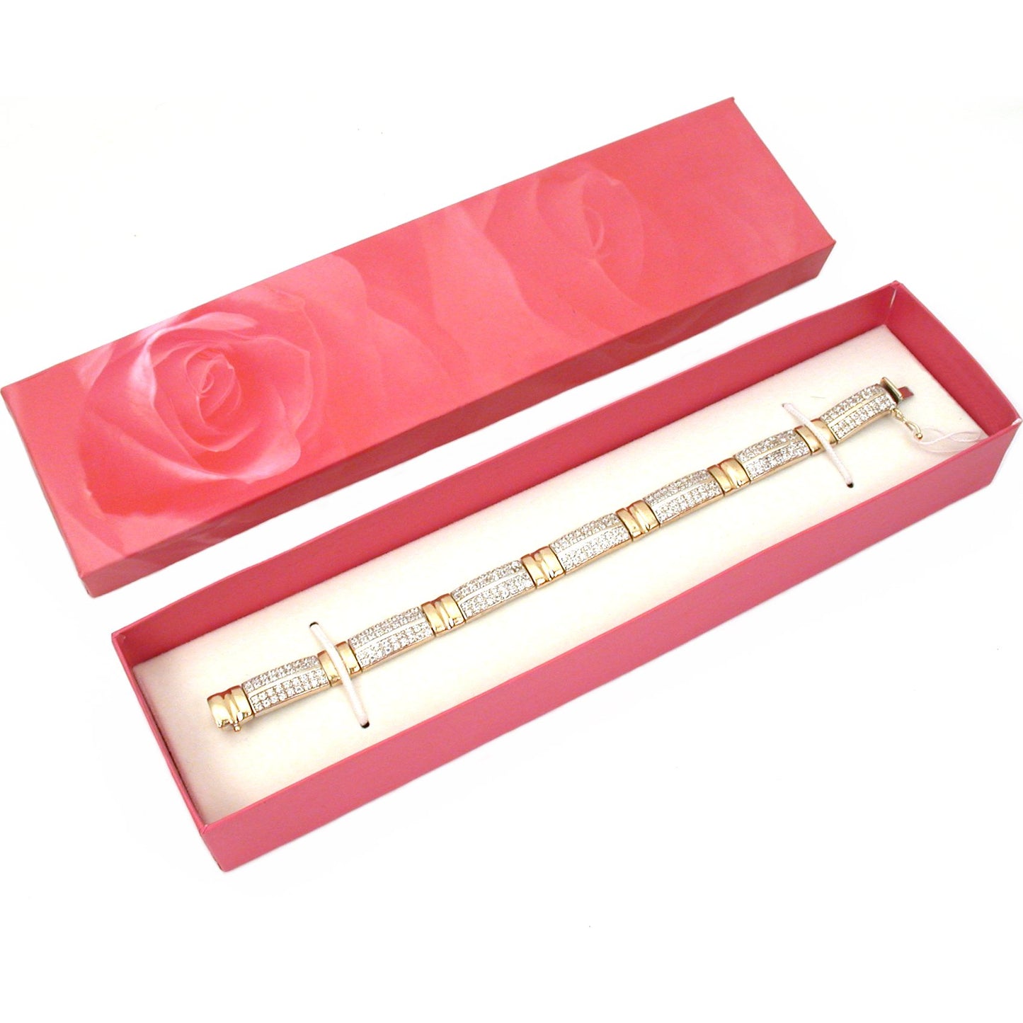 12 Pink Rose Cotton Bracelet Gift Boxes Jewelry Display