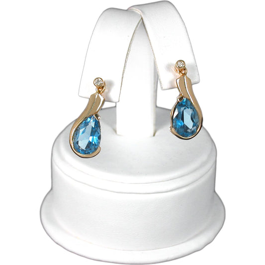 Earring Display Stand White Faux Leather 4 3/4"
