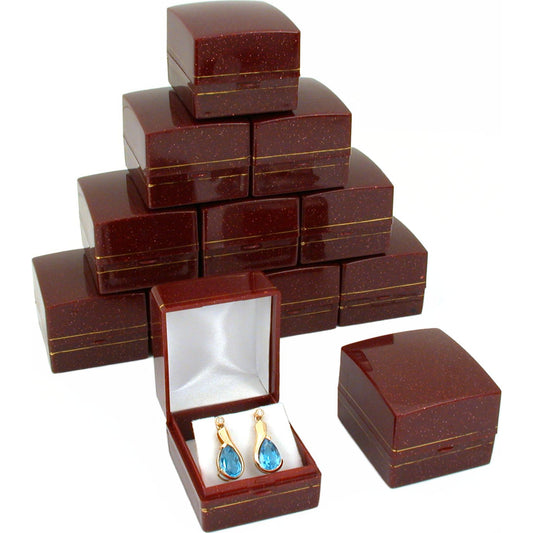 12 Red Gold Sparkle Earring Classy Gift Jewelry Boxes