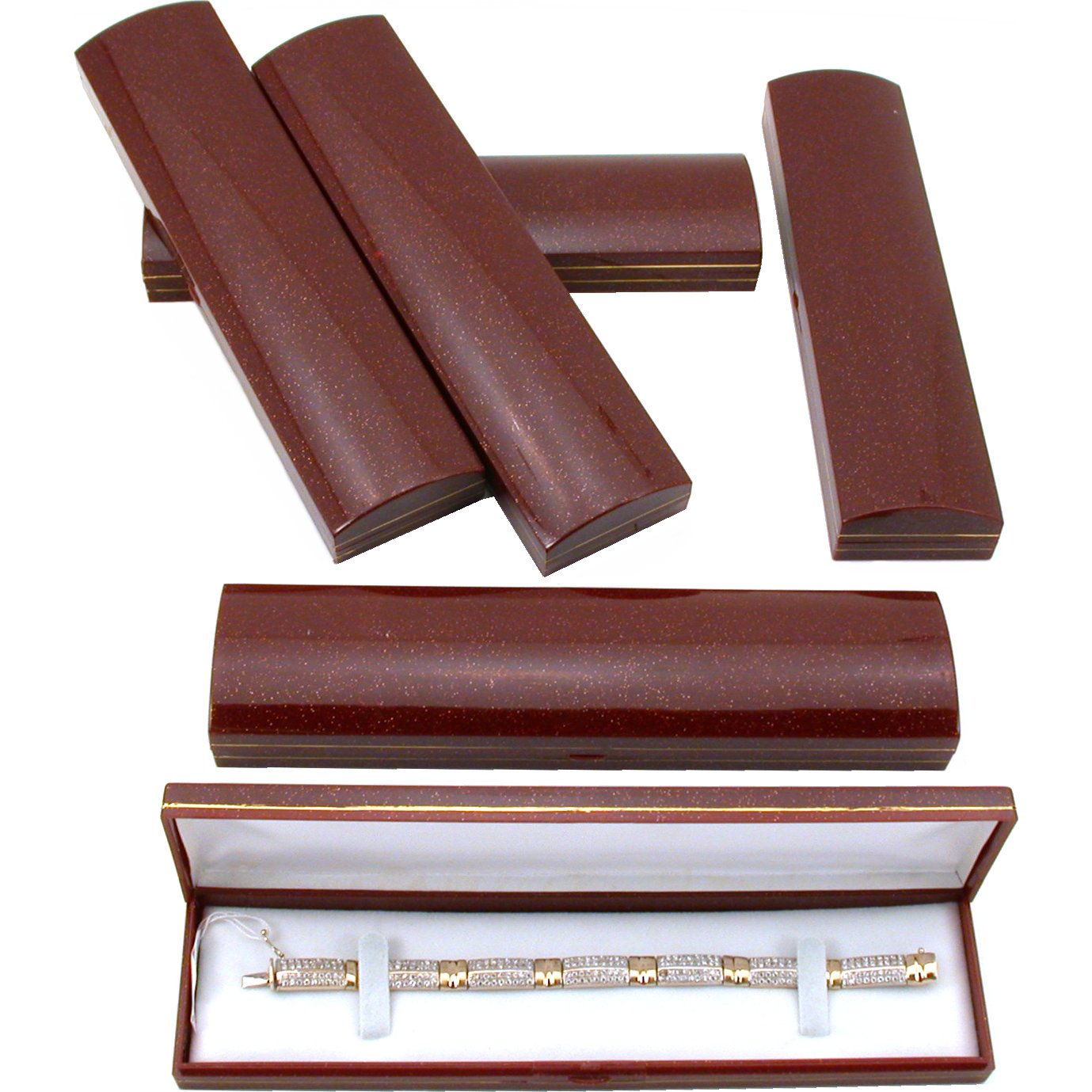 6 Red Gold Sparkle Bracelet Classy Gift Jewelry Boxes
