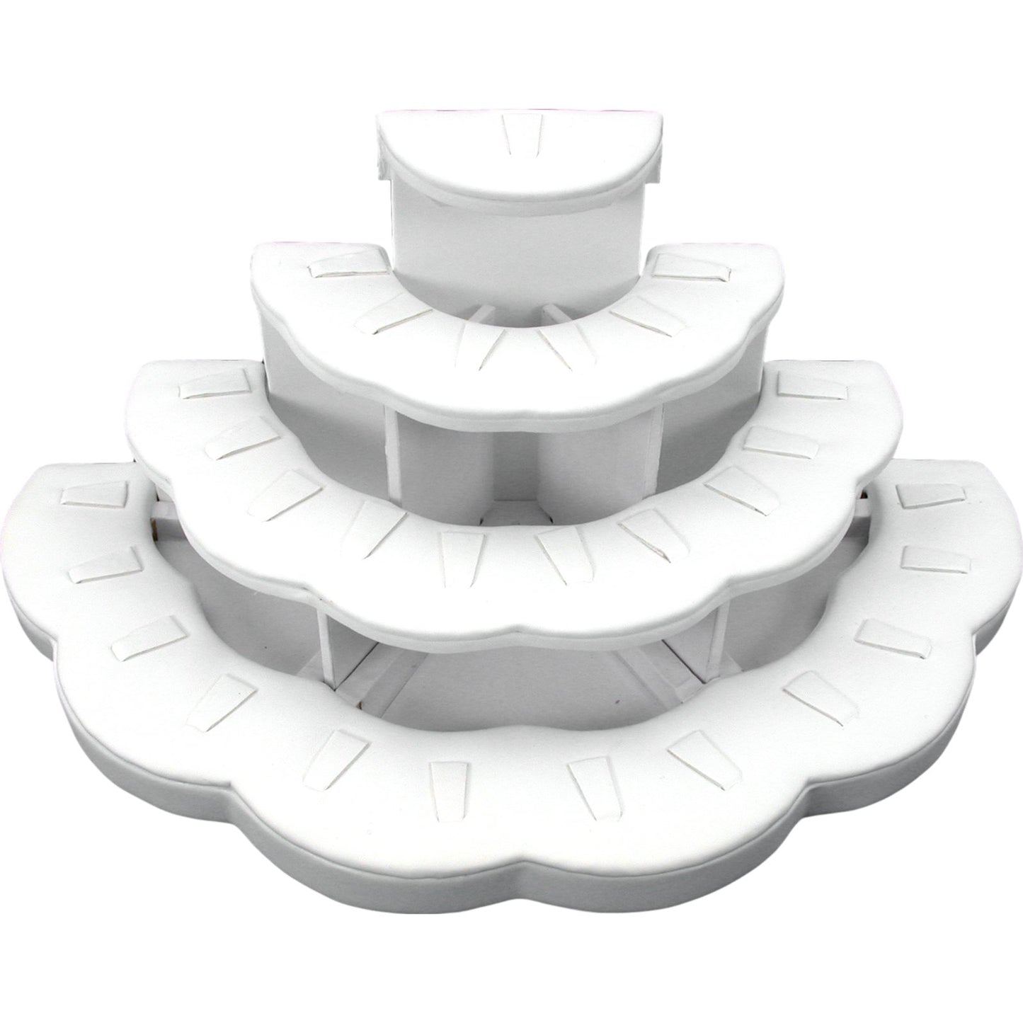 White Faux Leather Jewelry Display Stand Holds 29 Rings Kit 2 Pcs