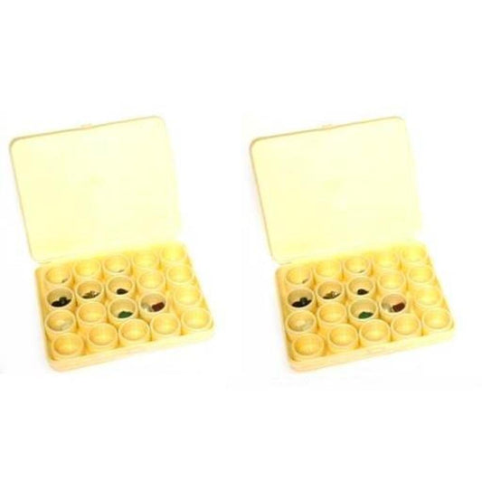 2 Plastic Organizer Boxes 20 Storage Jar Jewelry Findings Beads Gems Watch Clcok