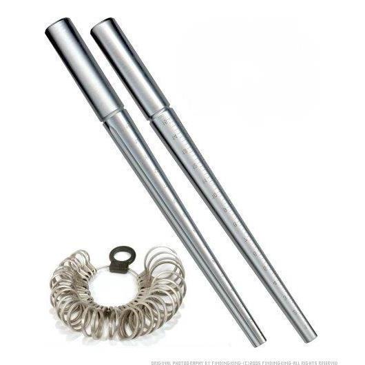 2 Jewelers Ring Mandrels & 1 Finger Sizer Gauge Jewelry Repair Sizing Tools