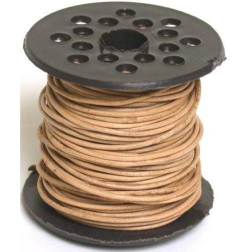 Natural Color & Black Leather Bead Cord Jewelry Making 1mm Thick Kit 2 Pcs