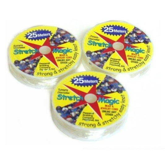 3 Spools Stretch Magic Elastic Clear Stretchy Cord 25M