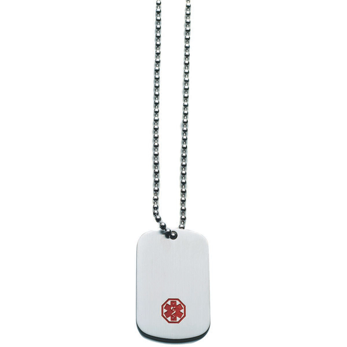Medical ID Alert Dog Tag Charm Necklace Emergency 26"