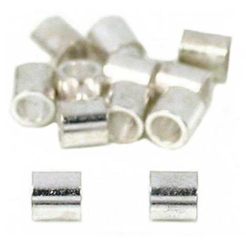 Crimp Beads Silver Plated 2mm 12Pcs