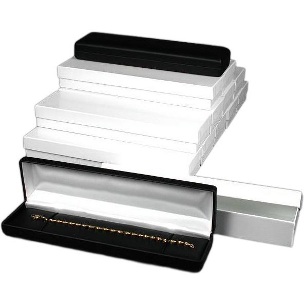 Bracelet & Watch Gift Box Black Faux Leather 8" (Only 1 Box)